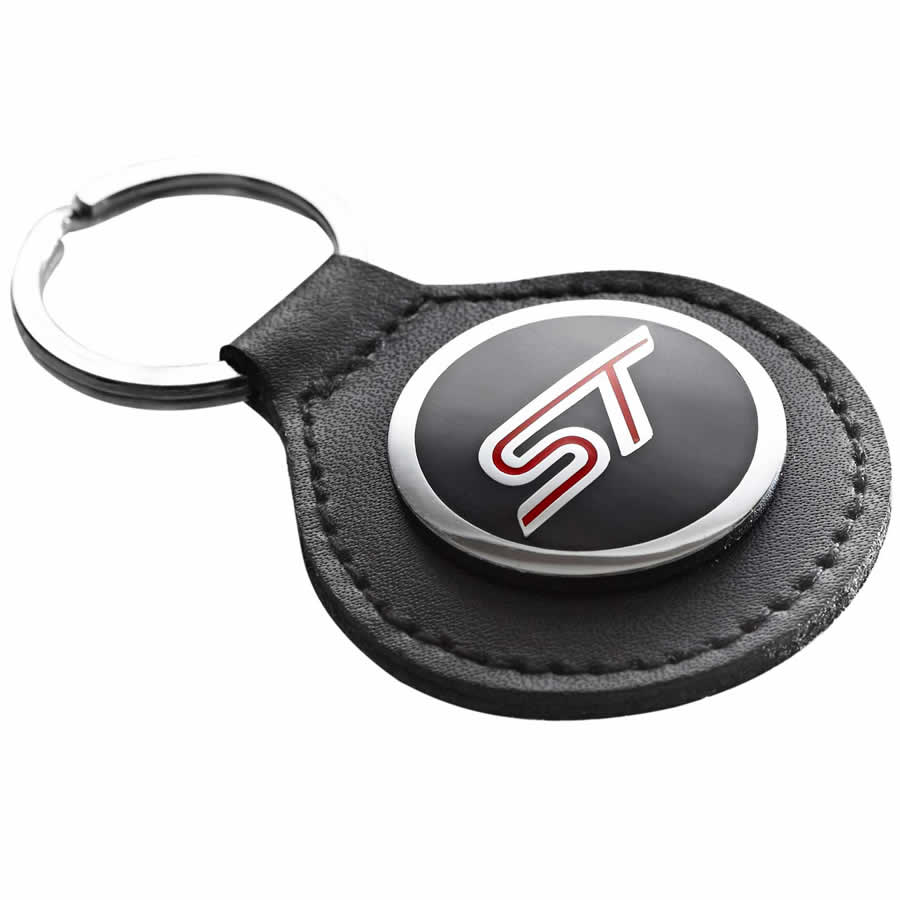 Richbrook Ford Official Licensed Real Black Leather ST Car Keyring