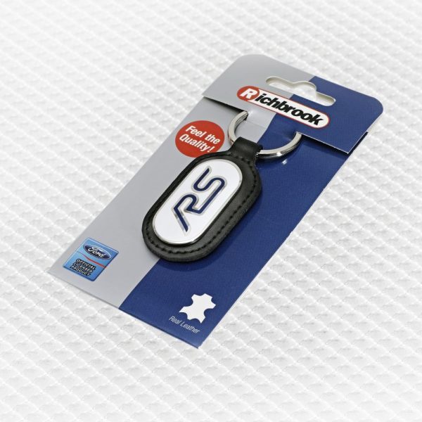 Richbrook Ford Official Licensed Real Black Leather RS Car Keyring