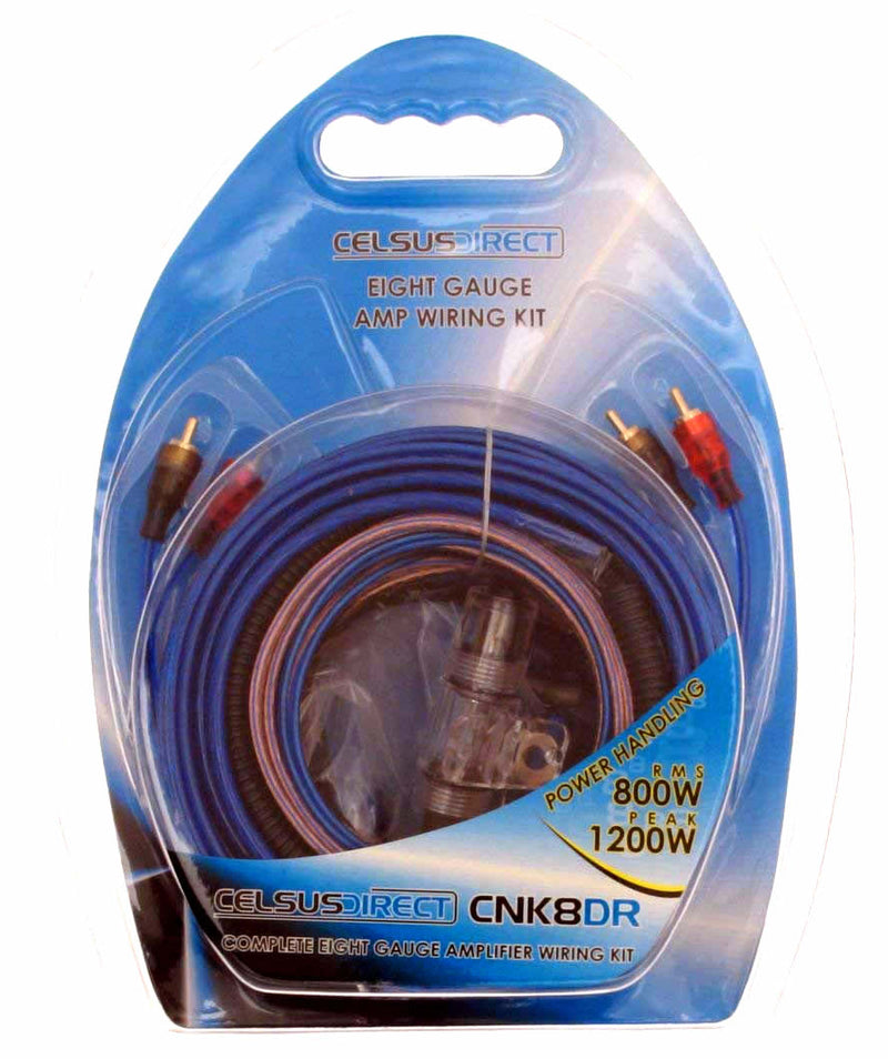 Celsus CNK8DR 12v 1200 Watts 8 AWG Gauge Complete Car Amplifier Amp Wiring Kit