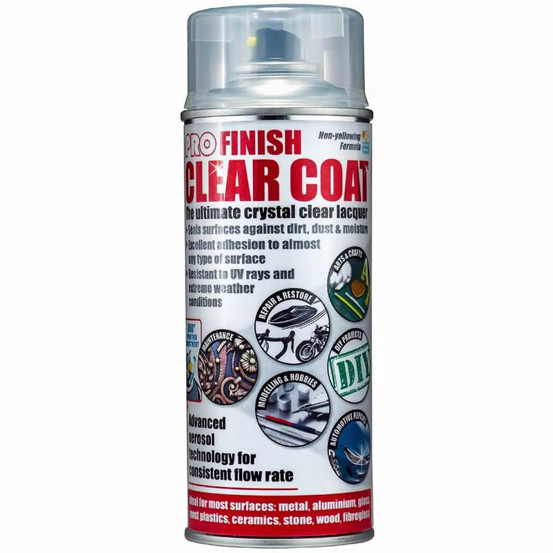 2x PRO Finish Metal Glass Stone Wood High Gloss Clear Coat Lacquer Spray +Caps