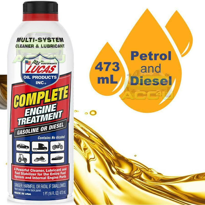 Lucas Oil Complete Petrol Diesel Engine Oil Treatment Lubricant Car Bike