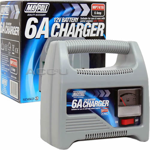 Maypole 12v 6 Amp Up To 1800cc Car Motorcycle Bike Leisure Battery Charger
