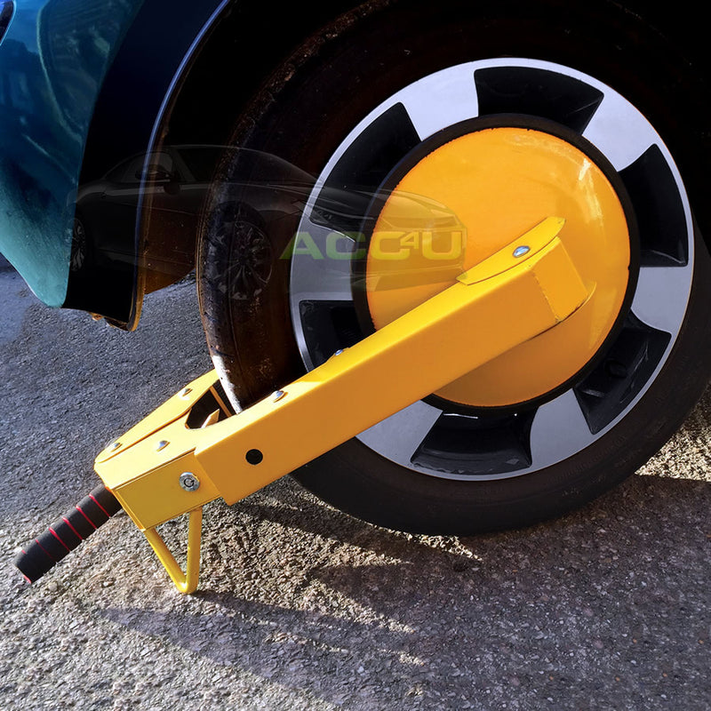 Car Van Caravan Motorhome Anti Theft High Security Full Face Wheel Clamp +Caps