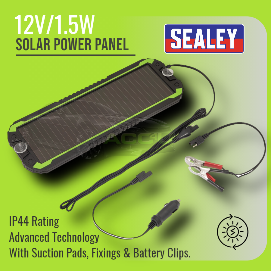 Sealey SPP01 12v 1.5w Solar Panel Power Car Battery Trickle Charger & Maintainer