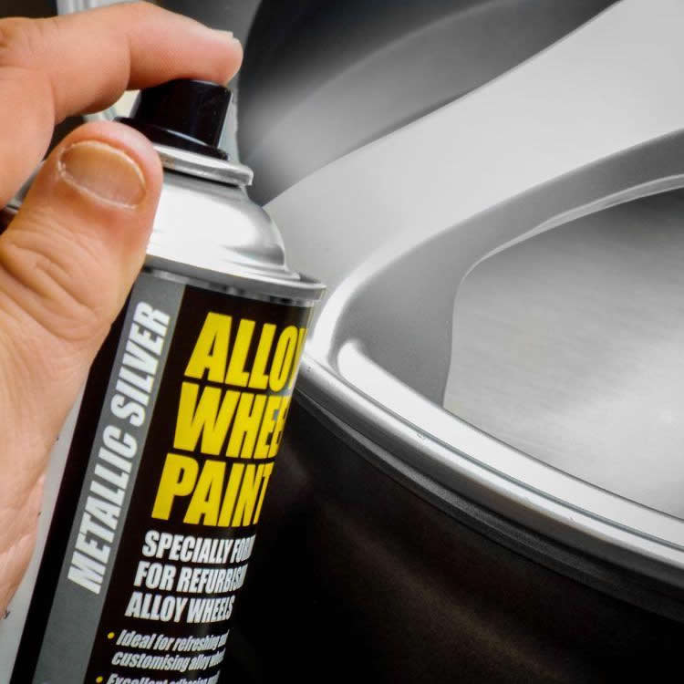 E-Tech SILVER Car Alloy Wheel Wheels Refurbishment Spray Paint Lacquer Repair Kit