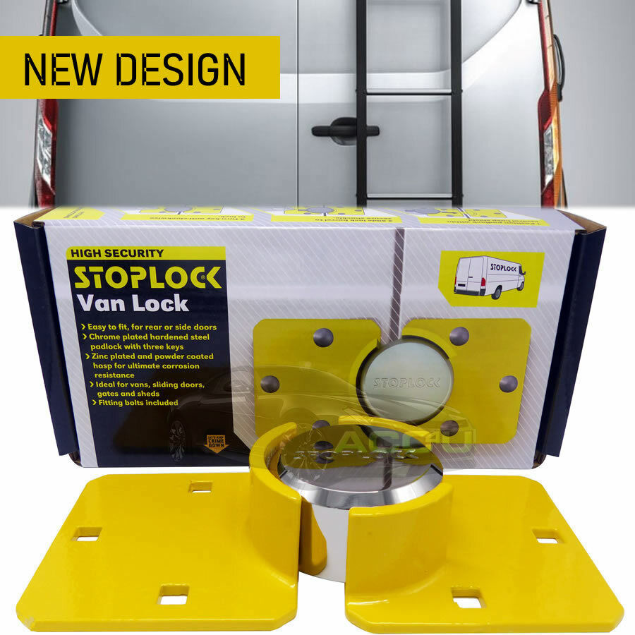 Stoplock High Security Yellow Anti Theft Van Door Lock with Hasps Padlock 2 Keys