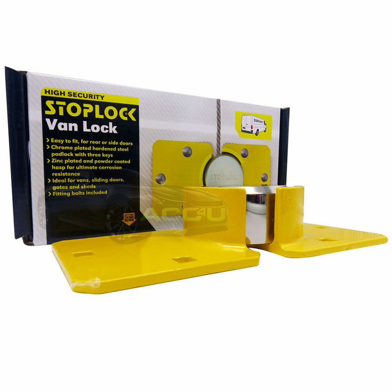 Stoplock High Security Yellow Anti Theft Van Door Lock with Hasps Padlock 2 Keys