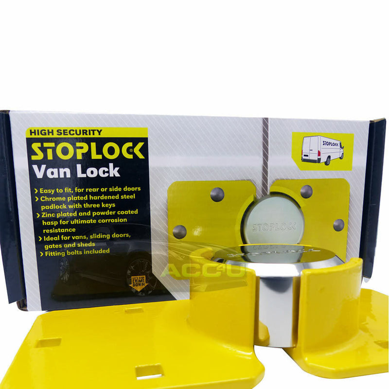 Stoplock High Security Yellow Anti Theft Van Door Lock with Hasps Padlock 2 Keys