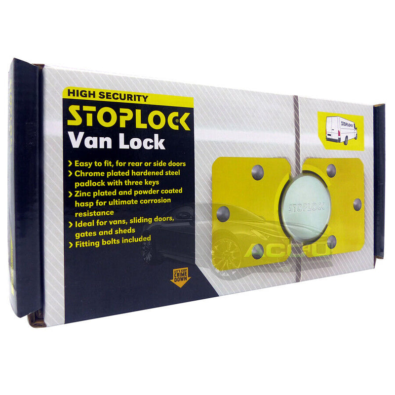 Stoplock High Security Yellow Anti Theft Van Door Lock with Hasps Padlock 2 Keys