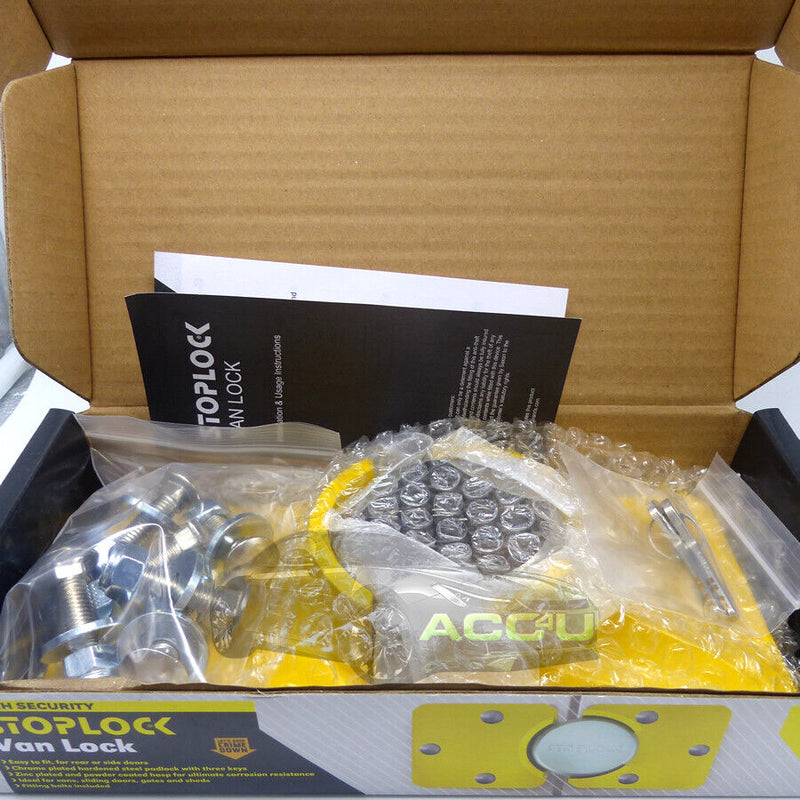 Stoplock High Security Yellow Anti Theft Van Door Lock with Hasps Padlock 2 Keys