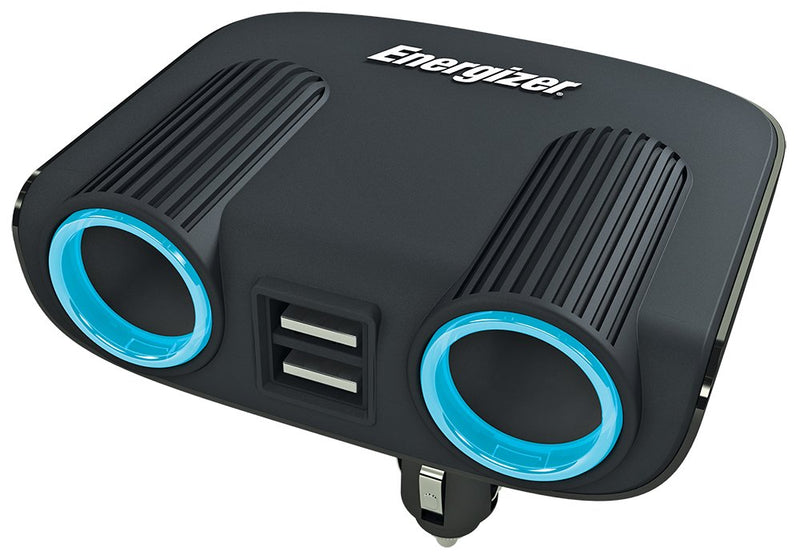 Energizer 50504 12v 24v 2 Way Car Lighter Multi Socket Twin USB Charger Power Adapter