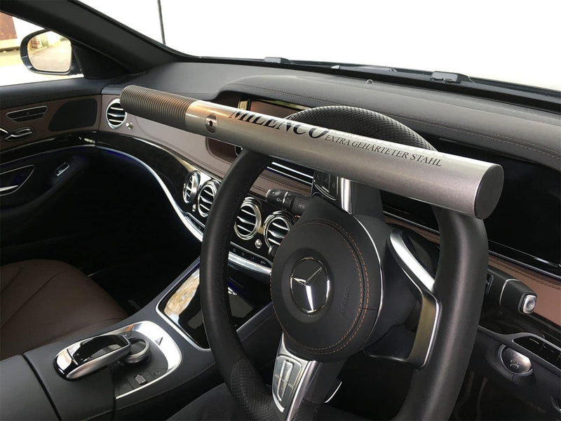 Milenco 4TRESS Design Sold Secure Gold Car Van Silver Steering Wheel Lock +Version +Caps