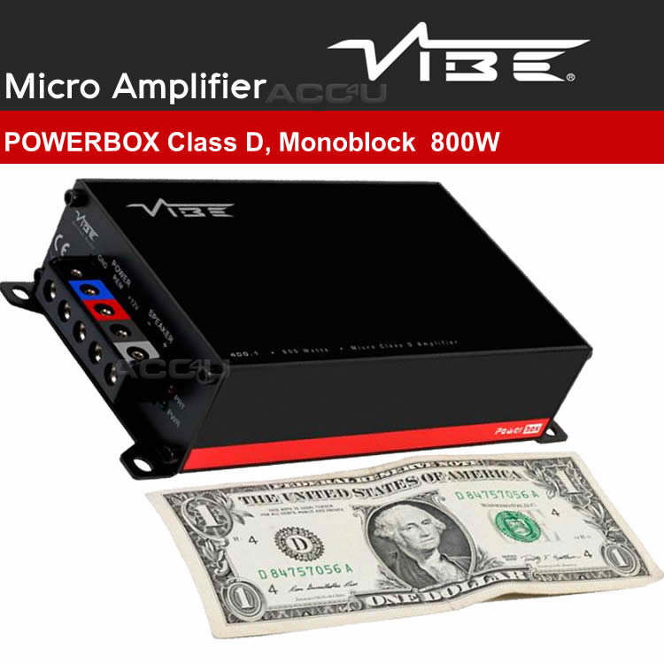 Vibe Powerbox 400.1M 800w Micro Mini Class D Monoblock Mono Car Bass Amp Amplifier