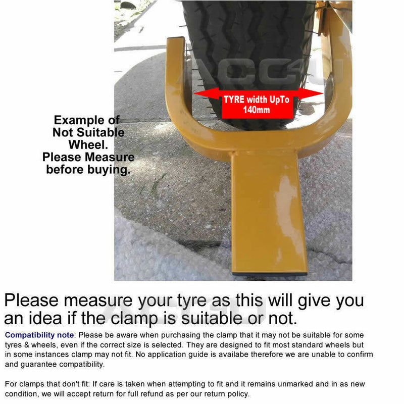 Maypole MP9061 Caravan Trailer High Security Strong Visible 8" 9" 10" inch Wheel Clamp