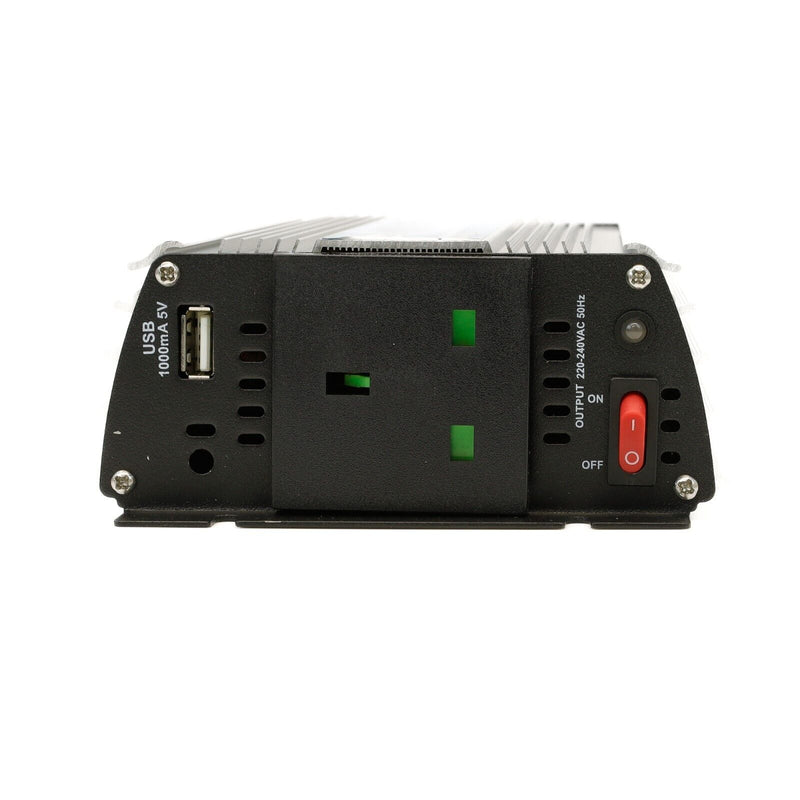 12v Car Battery to 230v Home Mains Socket USB 1000w Peak Power Inverter +Caps
