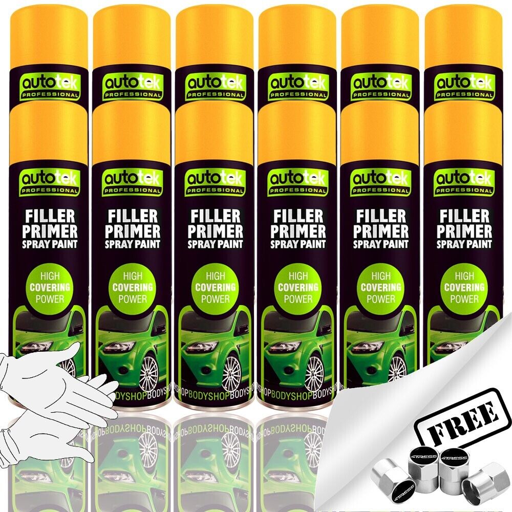 Autotek Filler Primer Spray Paint 12 Cans