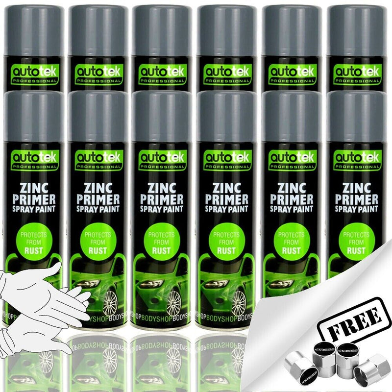 Autotek Zinc Primer Spray Paint 12 Cans