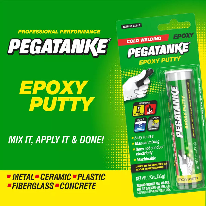 2x Pegatanke Epoxy PUTTY Quick Dry Metal Plastic Ceramic Permanent Repair Bond