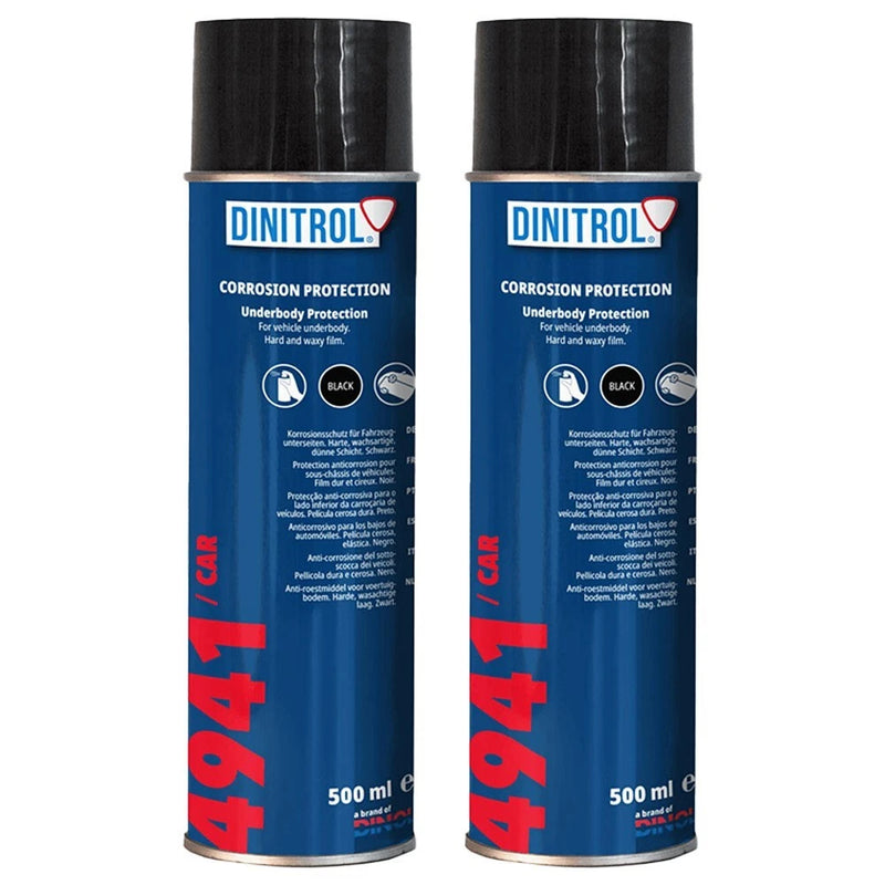 2x Dinitrol 4941  Black Chassis Wax Under Body Rust Proofing Aerosol SPRAY