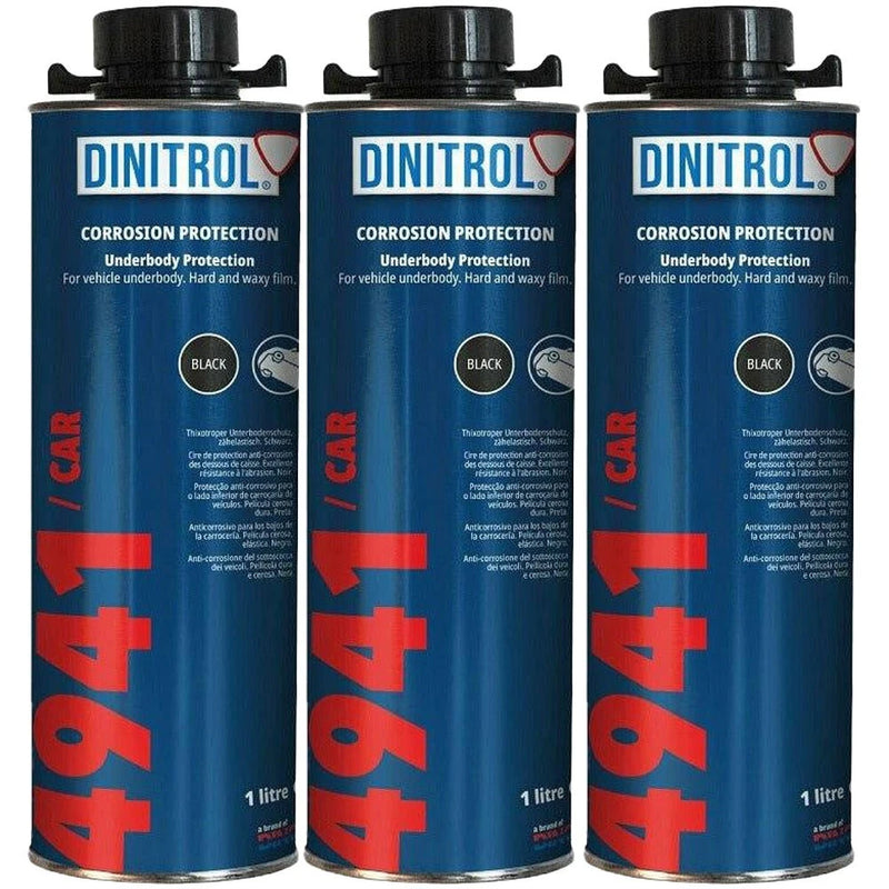 3 x DINITROL 4941 Black Under Body Rust Proofing Corrosion Protection Wax