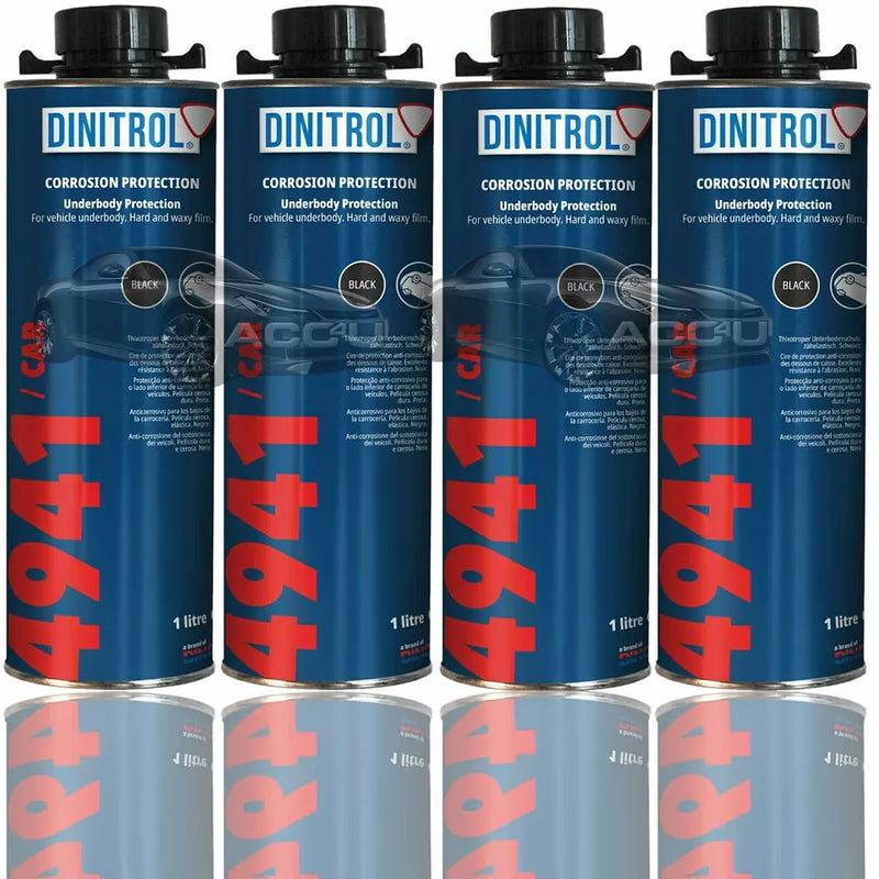 4 x DINITROL 4941 Black Under Body Rust Proofing Corrosion Protection Wax 1L+CP