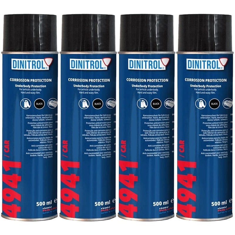 4x Dinitrol 4941 Black Chassis Wax Under Body Rust Proofing Aerosol SPRAY