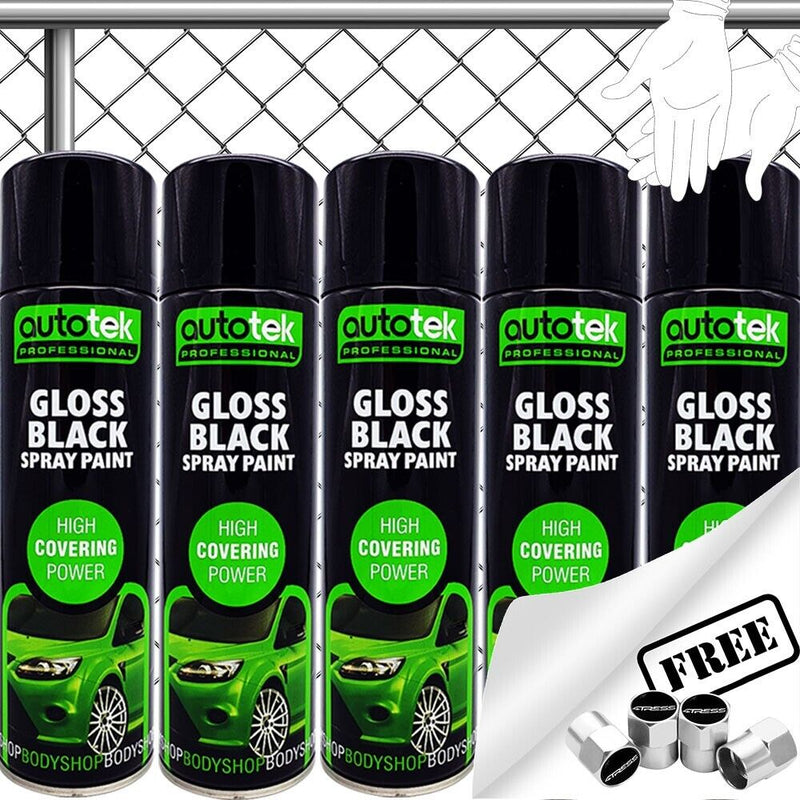 Autotek Gloss Black Spray Paint 5 Cans