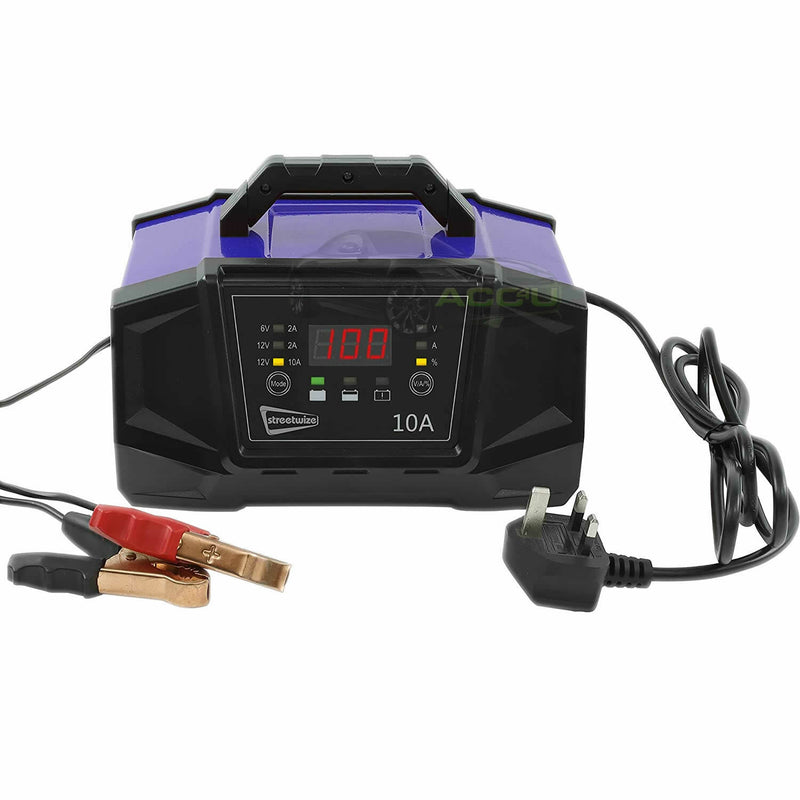 6V 12V 10 AMP Smart Automatic Digital Battery Charger TRICKLE CHARGER +Caps