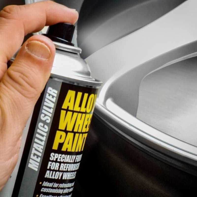 4TRESS E-Tech Alloy Wheel Spray Paint Set - Metallic Silver, Clear Lacquer, Grey Primer & Dash Mat