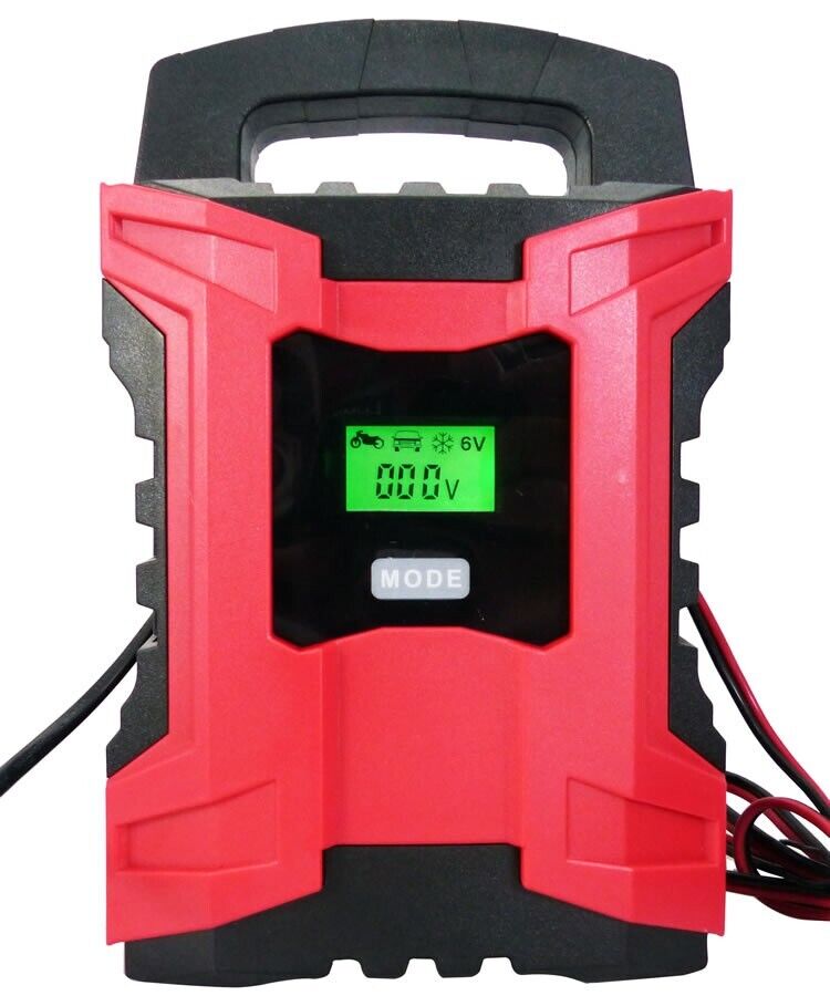 6v 12v 10 Amp Car Van Bike 7 Stage Intelligent Automatic Smart Battery Charger +Caps