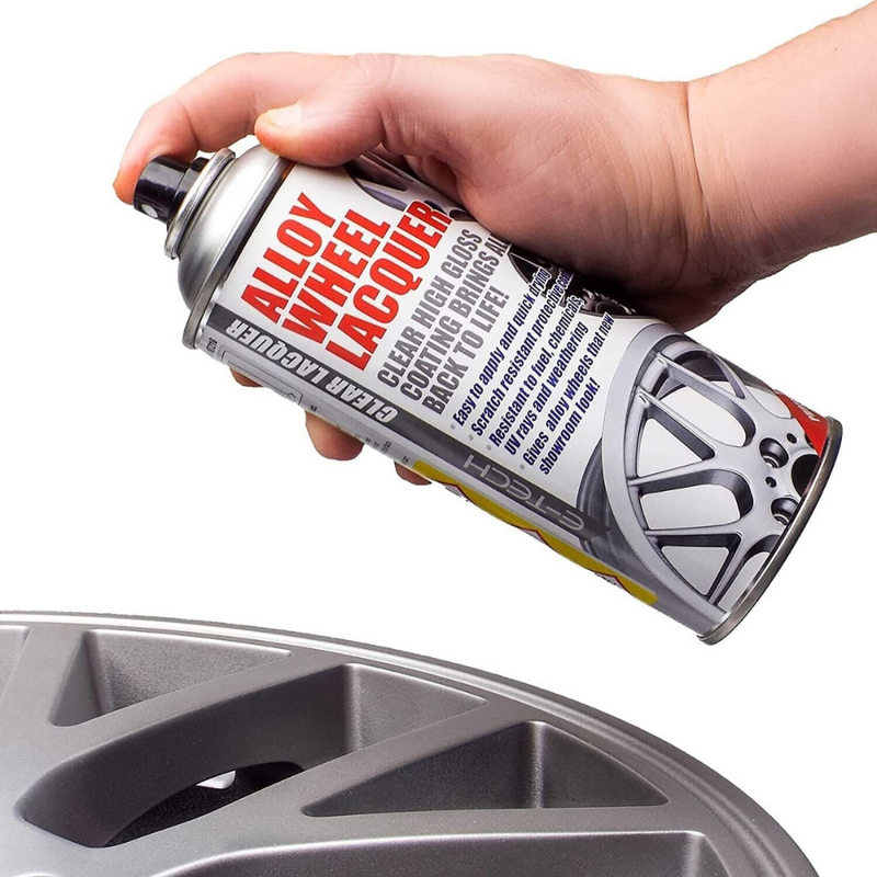4TRESS E-Tech Alloy Wheel Spray Paint Set - Metallic Silver, Clear Lacquer, Grey Primer & Dash Mat
