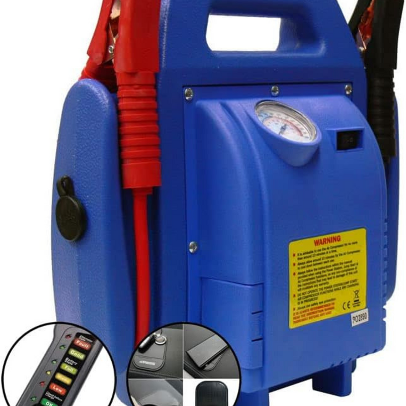 Portable Power Pack with Jump Starter and Air Compressor