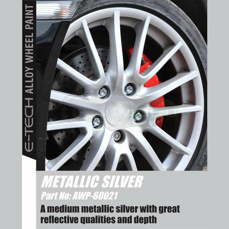 4TRESS E-Tech Alloy Wheel Spray Paint Set - Metallic Silver, Clear Lacquer, Grey Primer & Dash Mat