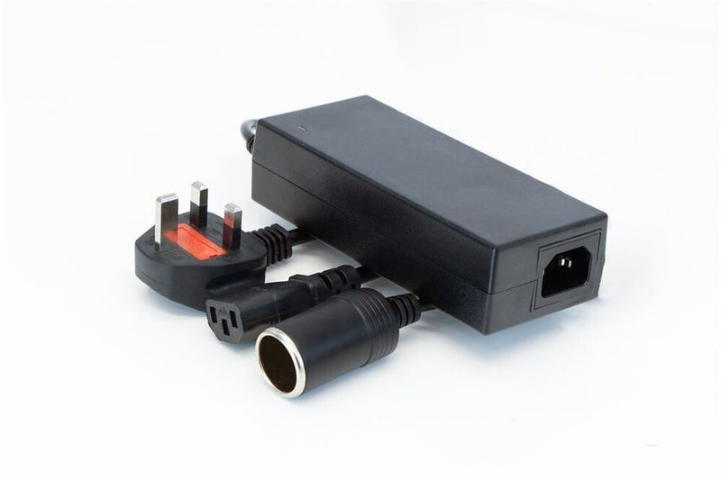240v AC Mains plug to 12v DC Socket Cigarette Lighter Adapter Converter +Caps