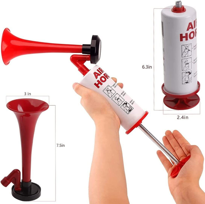 Sports Events Party Football Games Hand Held Non Gas Pump Action Air Horn +Caps