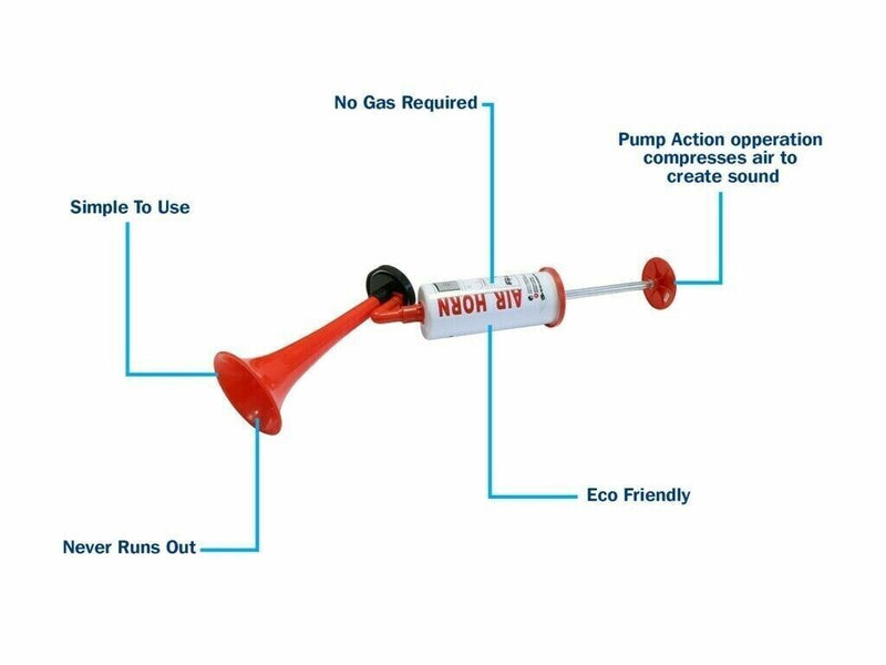 Sports Events Party Football Games Hand Held Non Gas Pump Action Air Horn +Caps