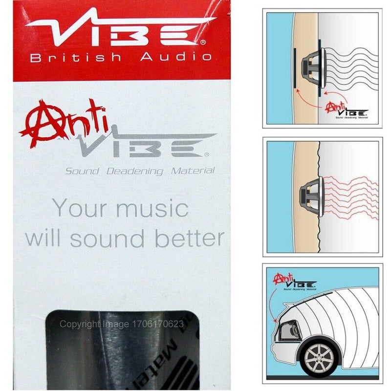Anti Vibe Car Audio Door Panels Bonnet Sound Deadening Proofing Material Roll Sheet +Caps