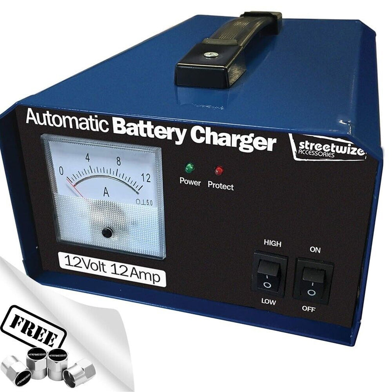 12V 12Amp 120Ah Automatic Car Van Motorhome Maintenance Battery Charger +Caps