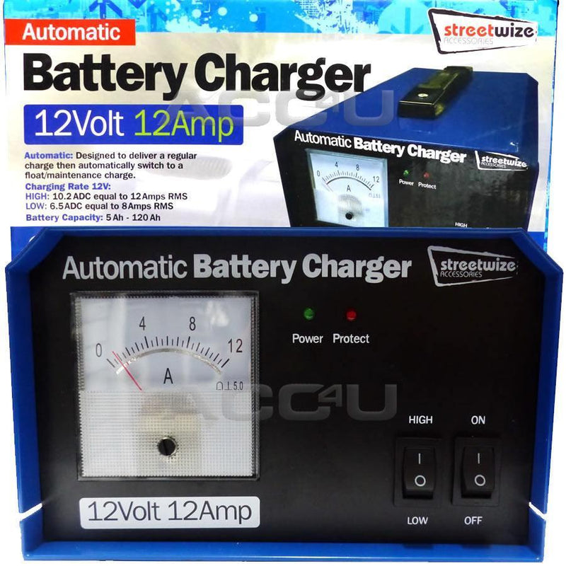 12V 12Amp 120Ah Automatic Car Van Motorhome Maintenance Battery Charger +Caps