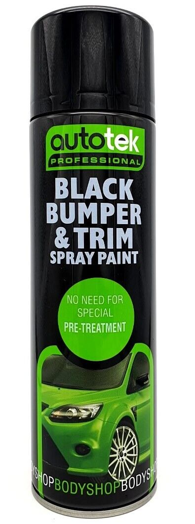 4 x Autotek Car BLACK BUMPER TRIM Spray Paint Restore Faded Plastic 500ml +G+C