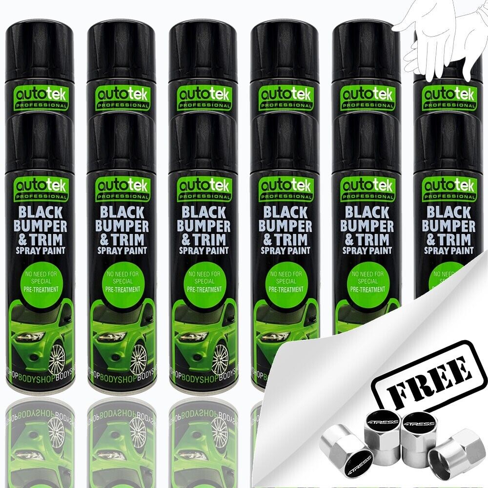 Autotek Black Bumper & Trim Spray Paint 12 cans