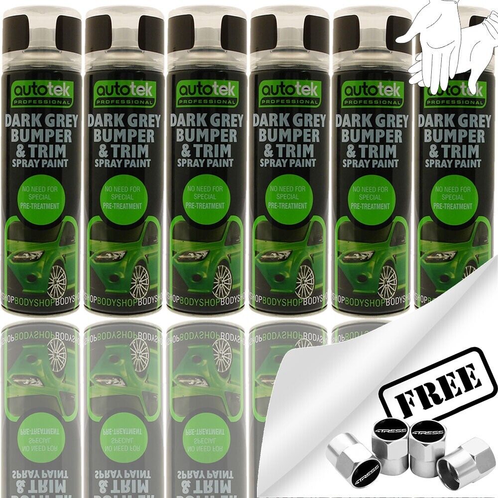 Autotek Dark Grey Bumper & Trim Spray Paint 6 Cans