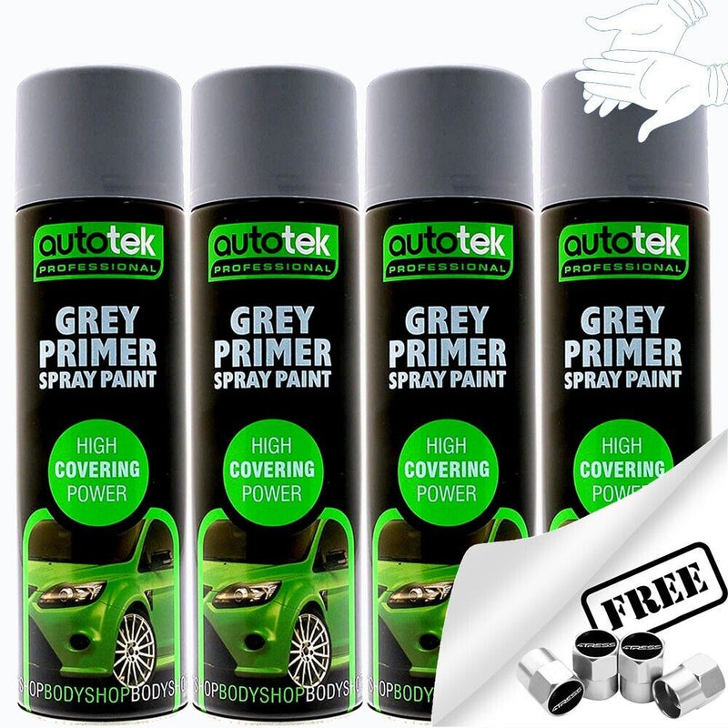 Autotek Grey Primer Spray Paint 4 cans