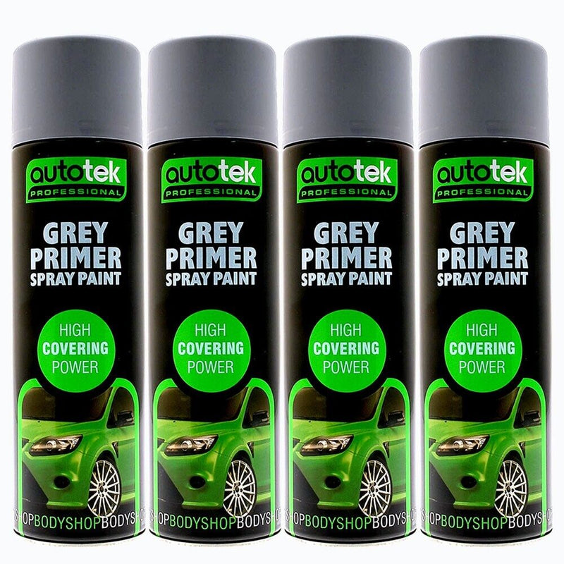 12 x Autotek GREY PRIMER Aerosol Spray Paint Professional High Covering Power+G+C✅