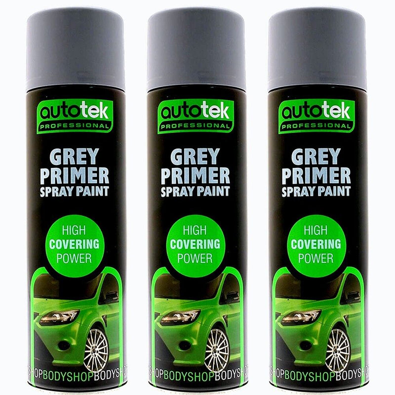 4 x Autotek GREY PRIMER Aerosol Spray Paint Professional High Covering Power+G+C✅
