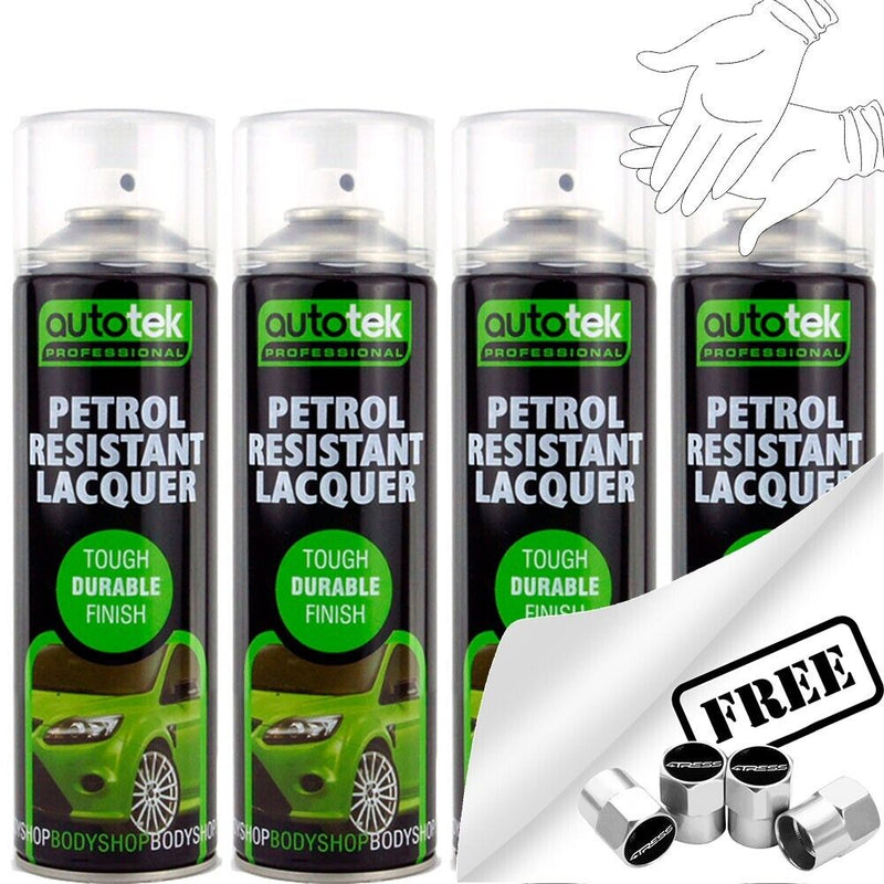 Autotek Petrol Resistant Lacquer Spray Paint 4 Cams