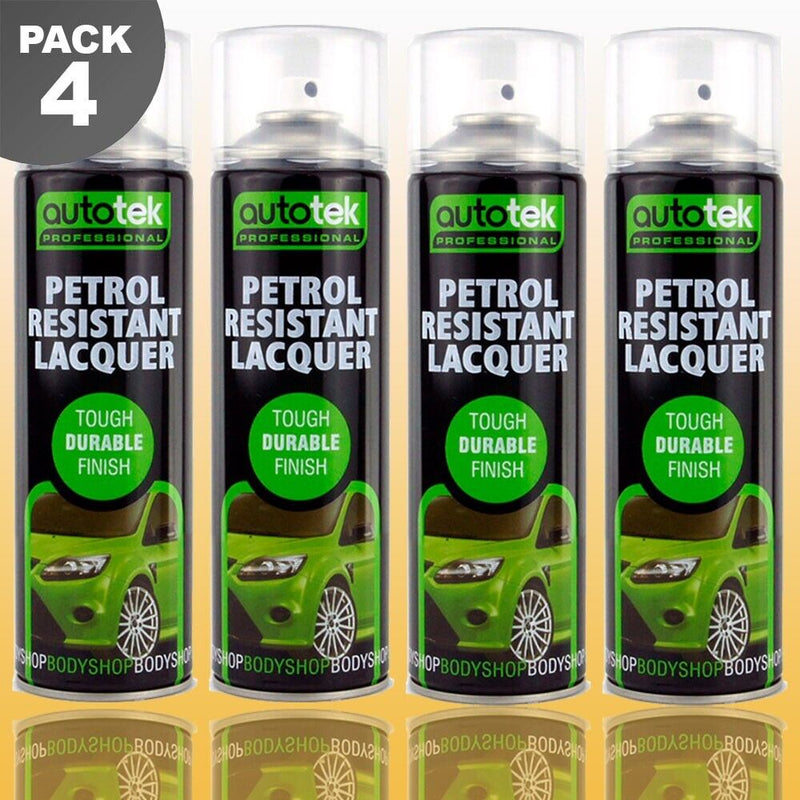4 x Autotek PETROL RESISTANT Clear Lacquer Spray Paint Professional Bodyshop+G+C✅