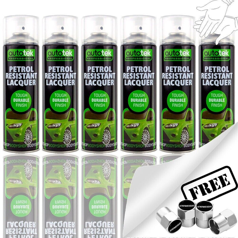 Autotek Petrol Resistant Lacquer Spray Paint 6 Cans