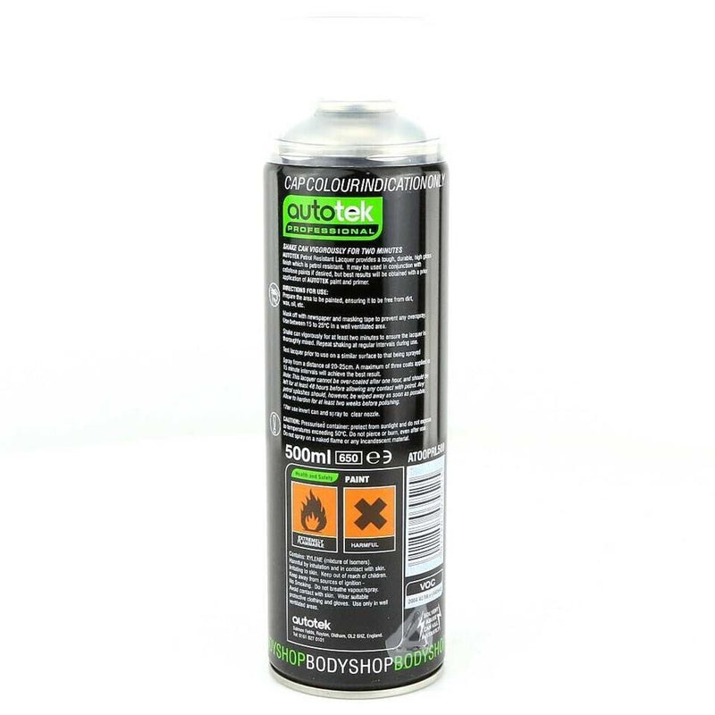 2 x Autotek PETROL RESISTANT Clear Lacquer Spray Paint Professional Bodyshop+G+C✅