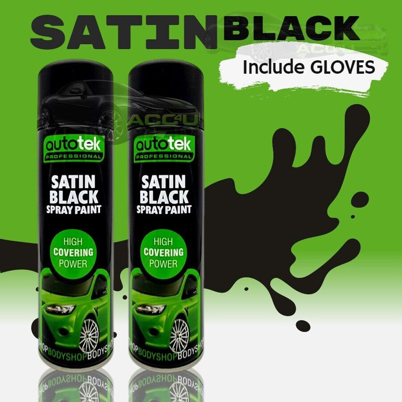 3 x Autotek SATIN BLACK Spray Paint For Metal Fence, Gate, Grills, Pipes +G+C✅